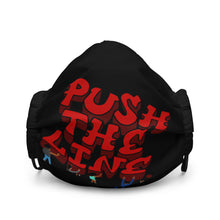 Load image into Gallery viewer, Black and Red Premium #PushTheLine Face Mask ®