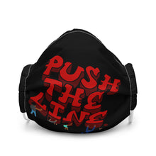Load image into Gallery viewer, Black and Red Premium #PushTheLine Face Mask ®