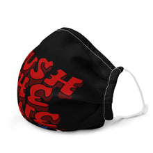Load image into Gallery viewer, Black and Red Premium #PushTheLine Face Mask ®
