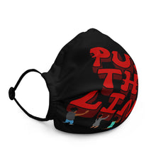 Load image into Gallery viewer, Black and Red Premium #PushTheLine Face Mask ®
