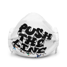 Load image into Gallery viewer, Black and White Premium #PushTheLine Face Mask ®
