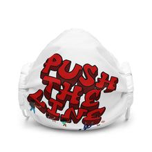 Load image into Gallery viewer, Red and White Premium #PushTheLine Face Mask ®
